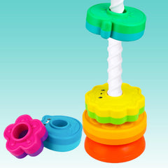 LBAIBB Spin Stack Toys strengthens fine motor skills through stacking.