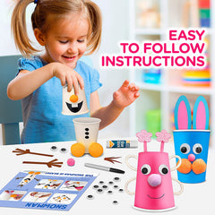 LC Crafts paper cup craft kit chicken: colorful accessories boost creativity and focus.