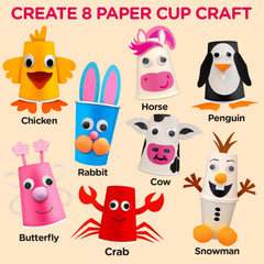 LC Crafts paper cup craft kit rabbit: encourages pretend play and hand-eye coordination.