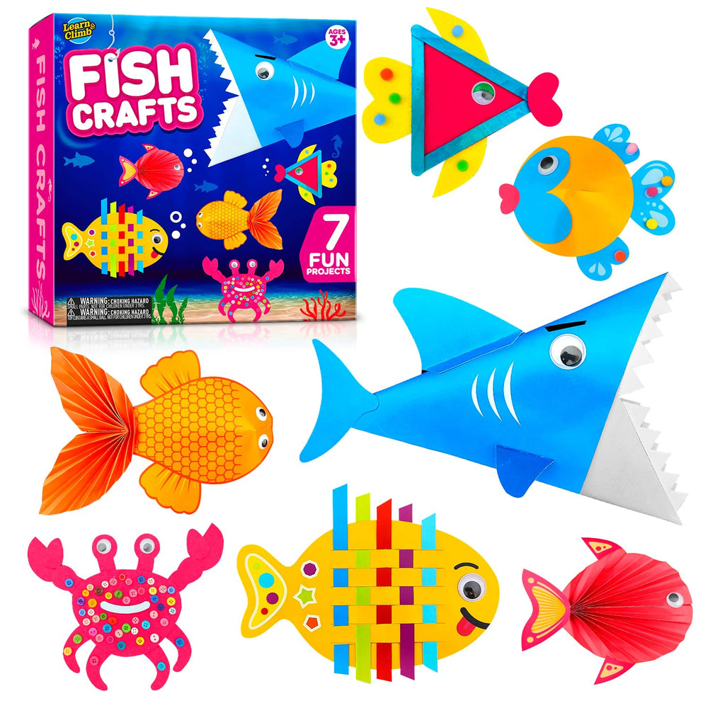 LC Crafts popsicle fish cutouts boost creative play and color recognition.