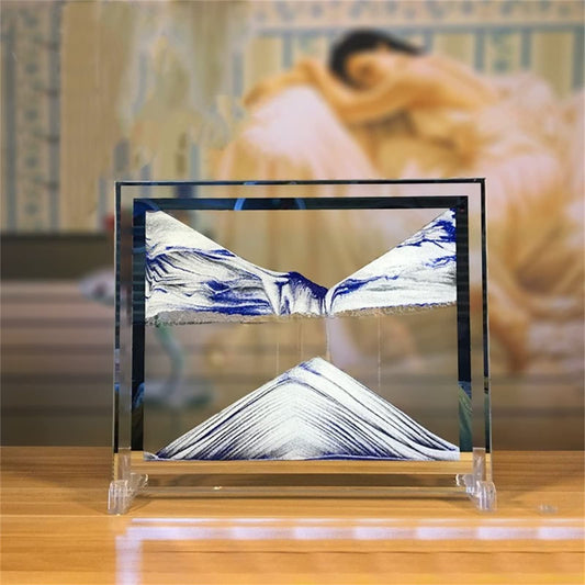 LCDOCLAK moving sand art picture showcases fluid patterns, ideal desk decor.