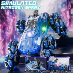 LCIMG Cool 8-Wheel Gesture-Control RC Stunt Car side view shows all-terrain grip for sand and grass