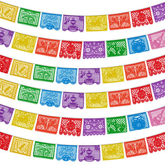 Lctevvn fiesta papel picado banner with 12 panels for vibrant indoor decor.