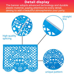 Lctevvn matte finish papel picado banner for elegant indoor settings.