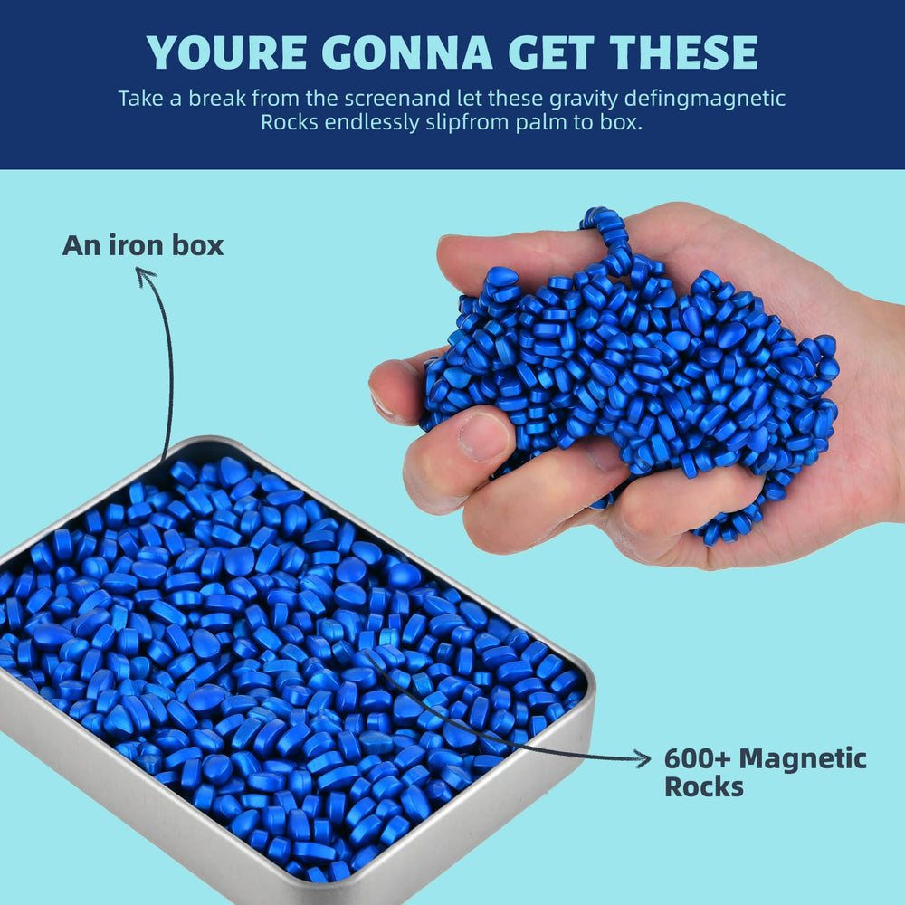 LCVUUK Magnetic Putty Rocks displayed in a resealable container for travel use.