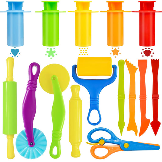 LCY WEDSHI 15-piece dough tools kit for kids, motivates creative dough shaping