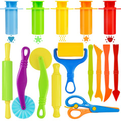 LCY WEDSHI 15-piece dough tools kit for kids, motivates creative dough shaping