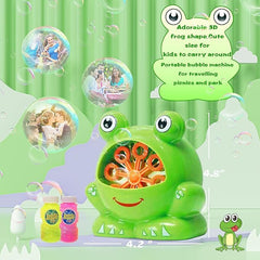 Bubble machine in action requiring continuous switch press for operation