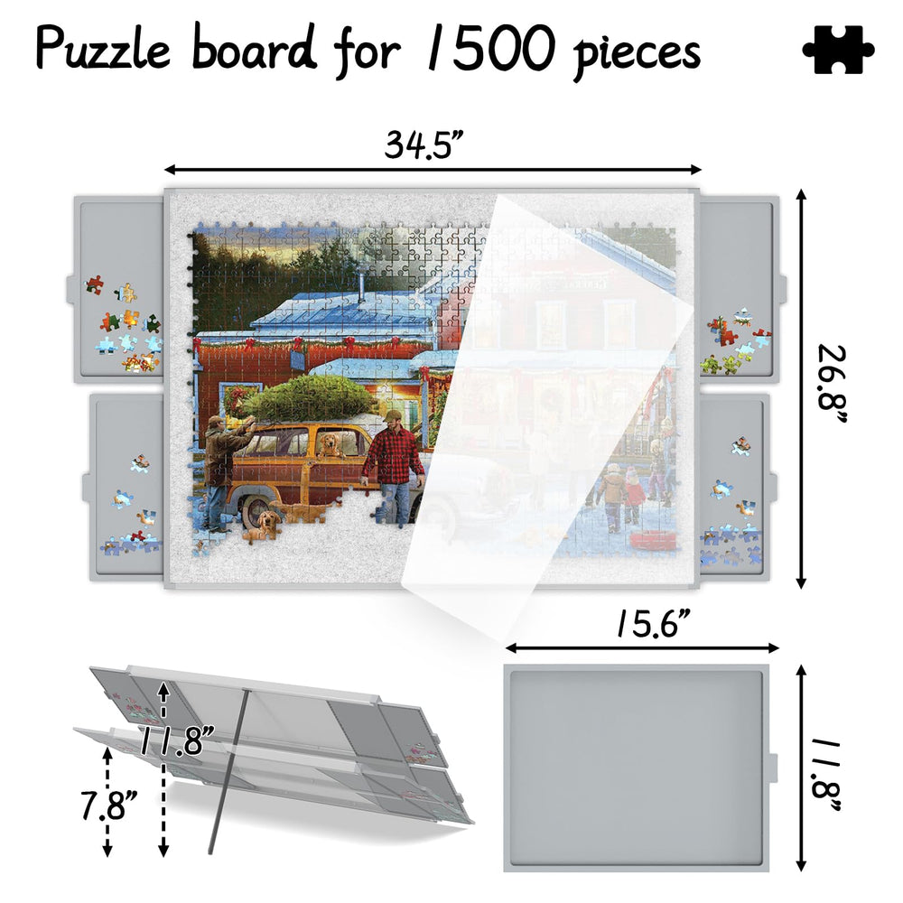 LEABIOLT Puzzle Board felt surface keeps pieces in place