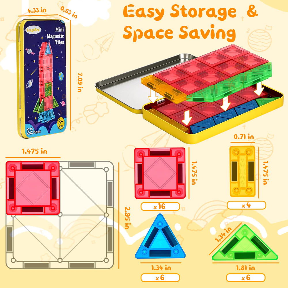 LeagoEra 32-piece set sparks imagination during travel, classroom, or home.