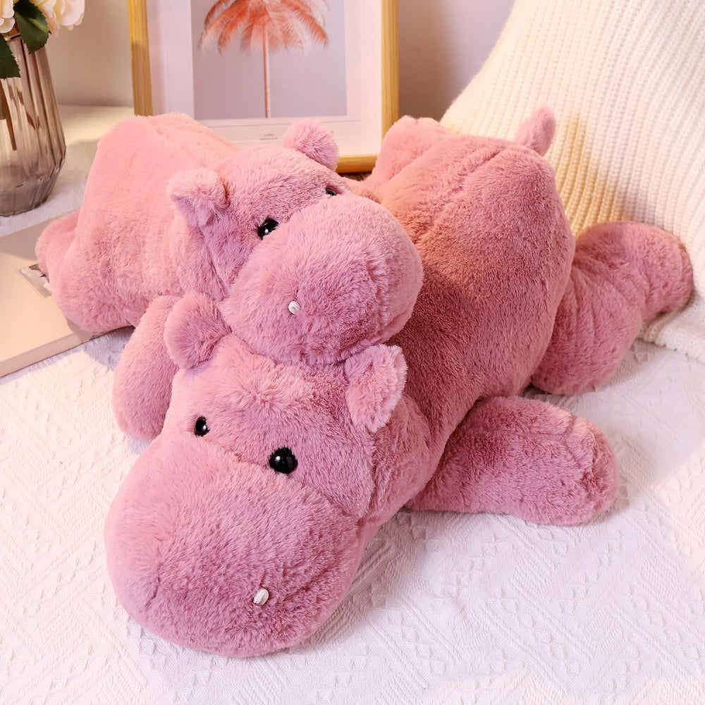 Leahaoe gift-ready weighted hippo plush ideal for birthdays and holidays.