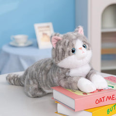 Leahaoe soft fabric weighted-cat plush providing soothing pressure during rest
