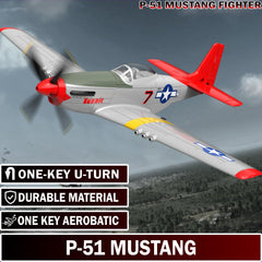 LEAMBE P-51 Mustang RC plane beginner mode demonstrated for easy learning.