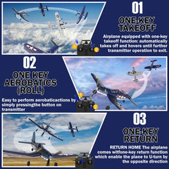 LEAMBE beginner-friendly RC plane with easy takeoff and assisted control.