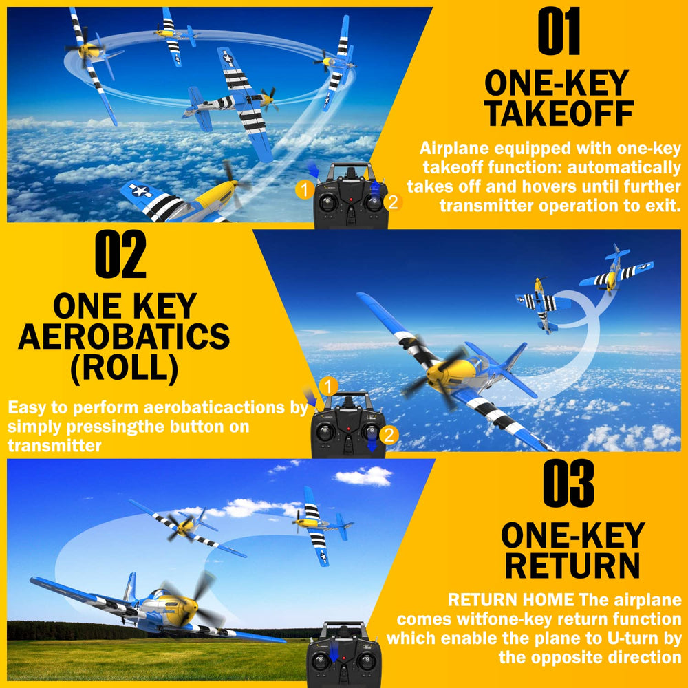 LEAMBE RC Plane blue canopy improves visibility and quick checks.