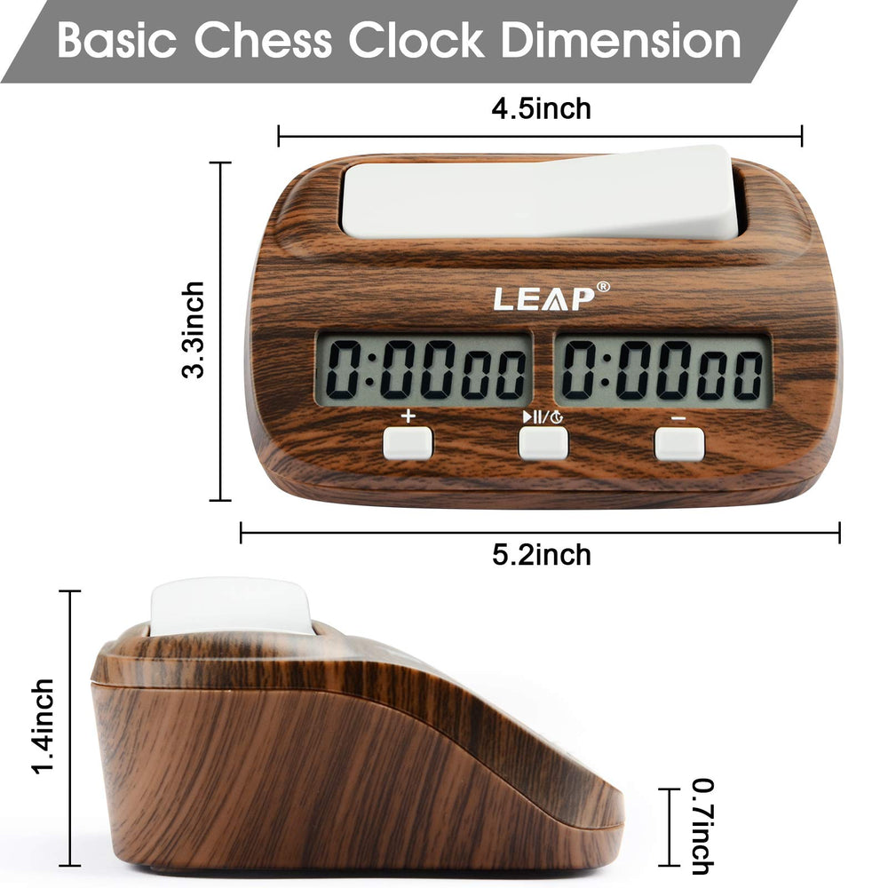 LEAP Chess Clock count-up mode display ideal for practice sessions
