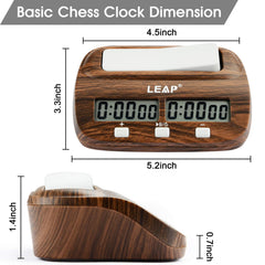 LEAP Chess Clock count-up mode display ideal for practice sessions