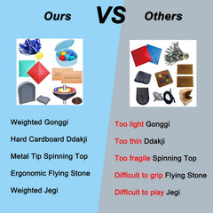 Leap Fit Korean Games Set ddakji card for durable flips.