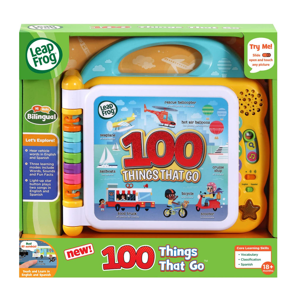 A bilingual vocabulary view for LeapFrog 100 Things That Go English/Spanish