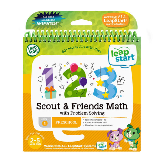LeapFrog LeapStart 3D Scout and Friends Math Book cover showing friendly characters inviting early math exploration