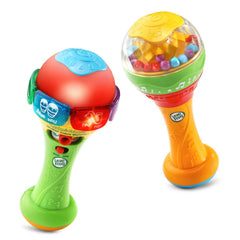 Seventh image highlights play modes and educational features for LeapFrog maracas.