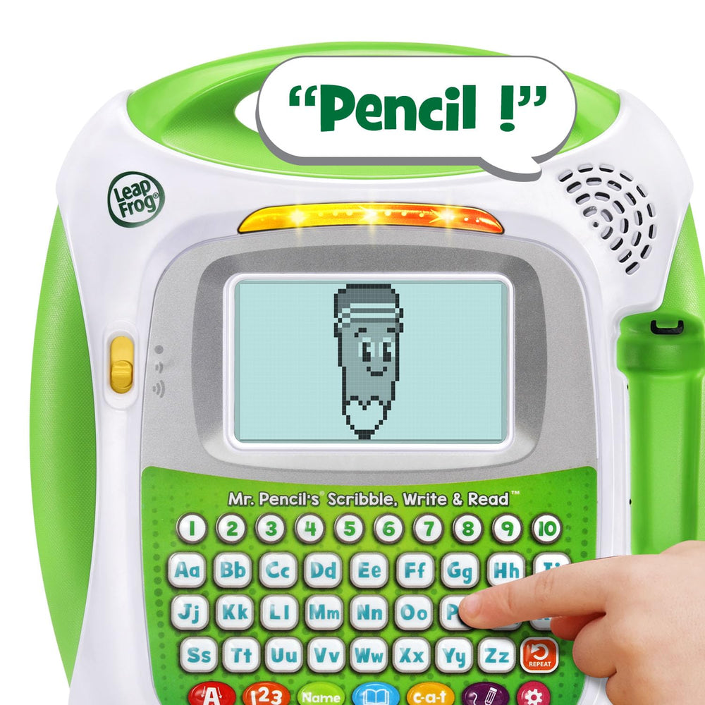 LeapFrog Mr Pencil letters-to-animals scene shows letter-based fun.