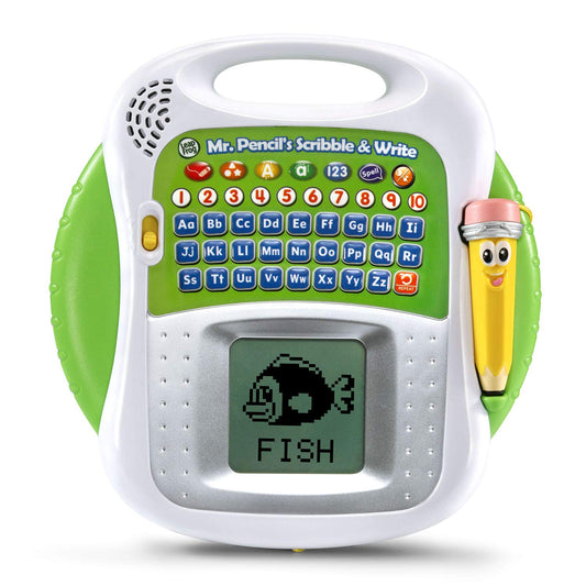 LeapFrog Mr Pencil's Scribble and Write front view showing interactive tracing for early writing fun.