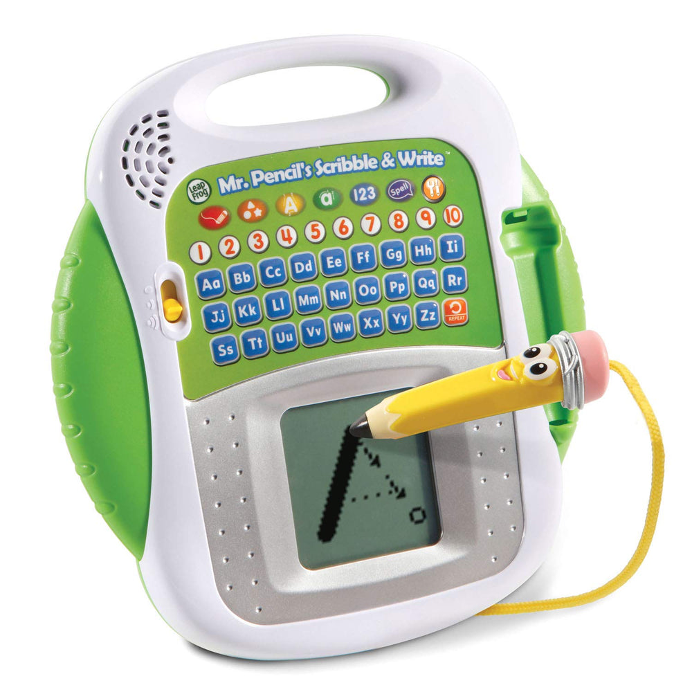 LeapFrog Mr Pencil's Scribble and Write stylus-trace demonstrates guided letter and number tracing with instant feedback.