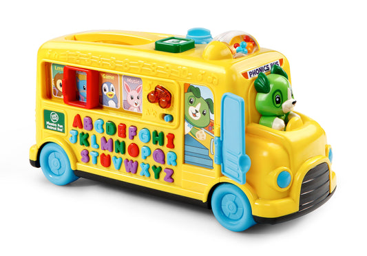 LeapFrog Phonics Fun Animal Bus with Scout shows letter buttons for playful alphabet learning.