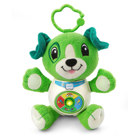 LeapFrog Sing and Snuggle Scout face, friendly companion for on-the-go learning.