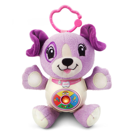 LeapFrog Sing and Snuggle Violet puppy talks to engage toddlers during play
