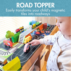 Learn & Grow road toppers car parking spaces organize play scenarios on tiles.