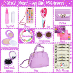 Learn2M purple play purse lipstick for mess-free pretend makeup.