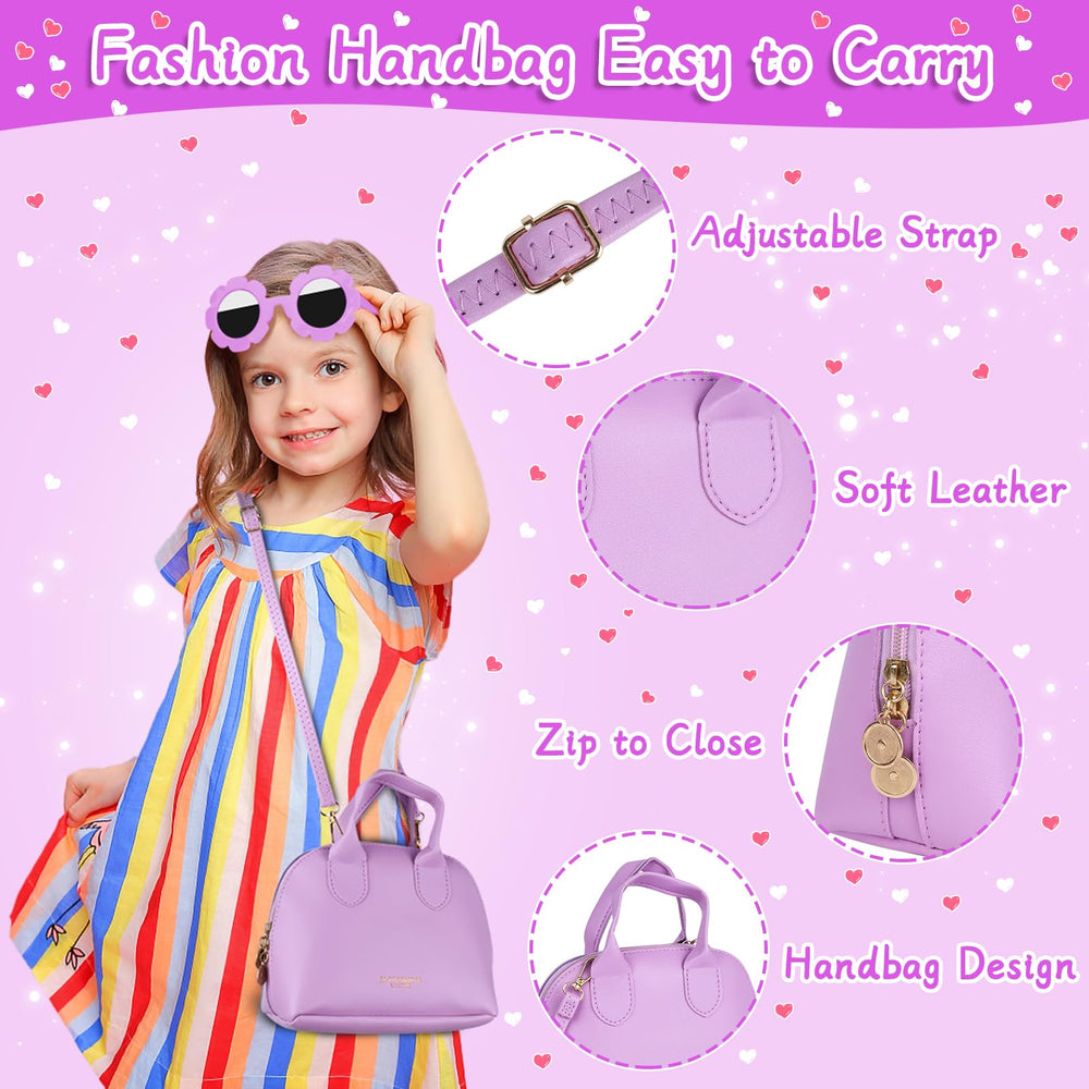 Learn2M purple play purse sunglasses for stylish pretend outfits.