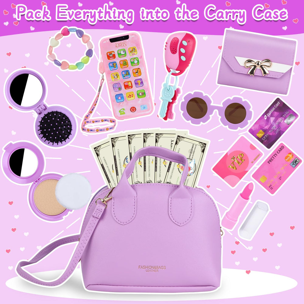 Learn2M purple play purse wallet for compact carry-along adventures.