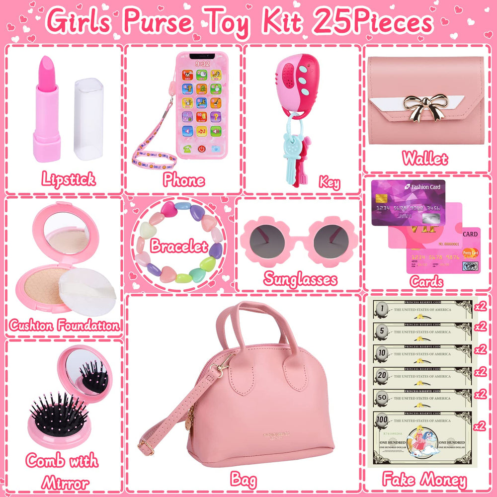 Learn2M complete toy purse set supports imaginative carrying
