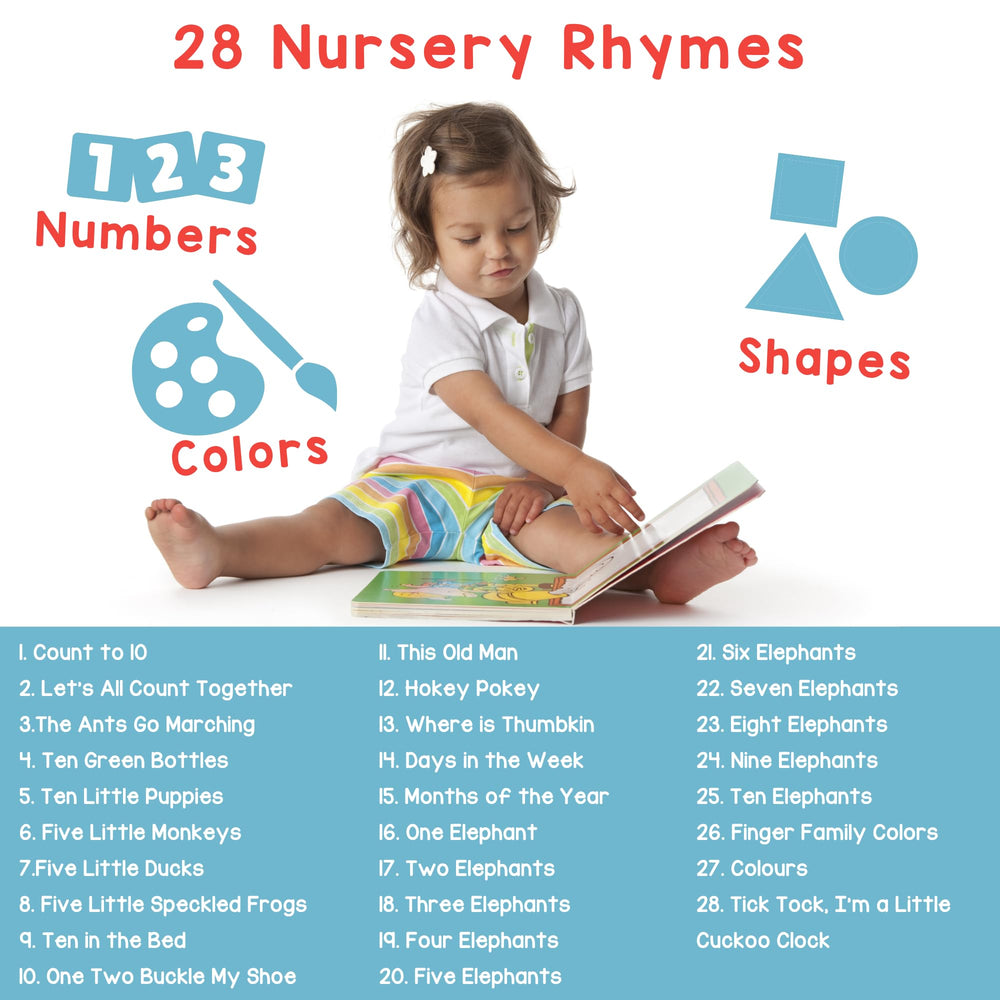 Learning Bugs 28-songs button panel encourages interactive counting and color recognition.