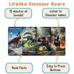 Learning Bugs Dinosaur Sound Book in-use during car ride supports quiet, imaginative play.