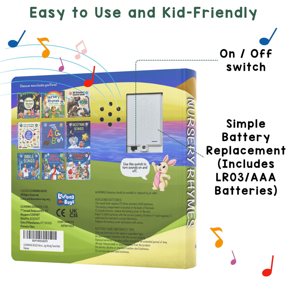 Battery compartment with included batteries for immediate use.