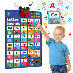 LEARNING BUGS Press to Learn Phonics Poster engaging letters and sounds for early readers