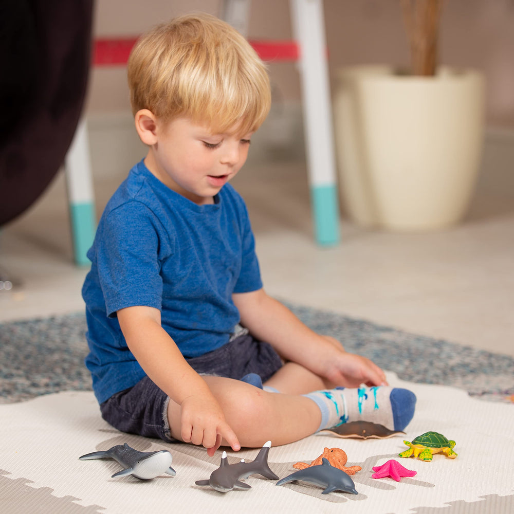 Learning Minds jumbo sea animals blue whale toy for tactile exploration and ocean learning.