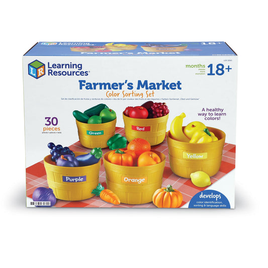 Learning Resources front view of set showing baskets and produce for quick sorting