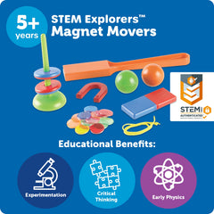 Learning Resources child using magnetic wand to discover attraction and cause-and-effect