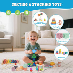 LearnToy wooden sorter supports problem solving through logical sorting.