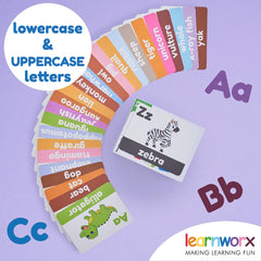 Learnworx animal flashcards A-Z with playful illustrations to spark curiosity