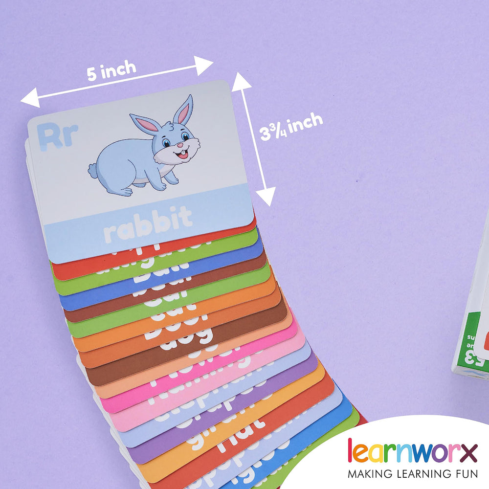 Learnworx giant ABC cards provide large letters for easy viewing by toddlers