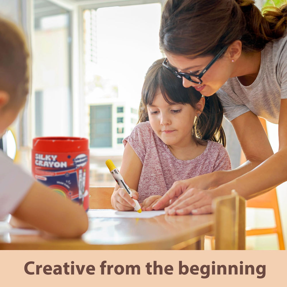 Lebze durable container keeps crayons organized and ready for reuse.