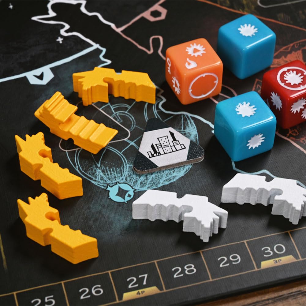 Leder Games Arcs wooden ships and agents embody a rich, tactile fleet.