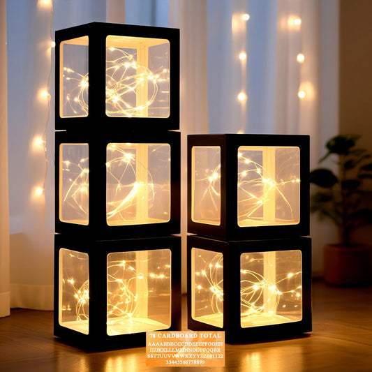 Ledido transparent balloon boxes five-pack for stylish party décor