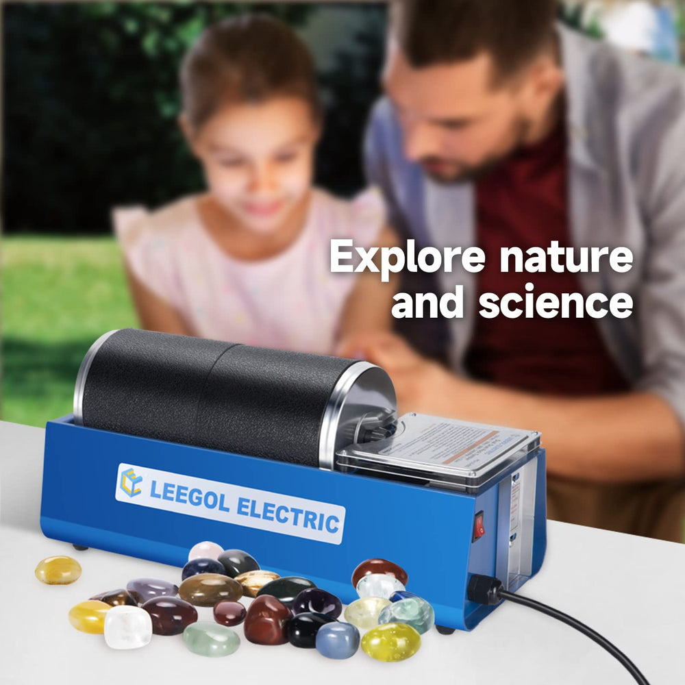 walnut shell media included with Leegol Electric Rock Tumbler for safe polishing.